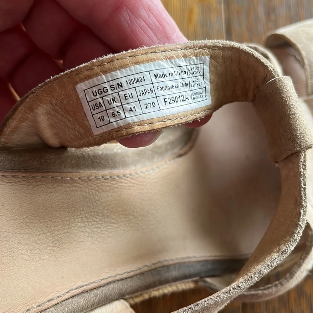 UGG Tawnie Espadrille wedge sandals size 10 tan color